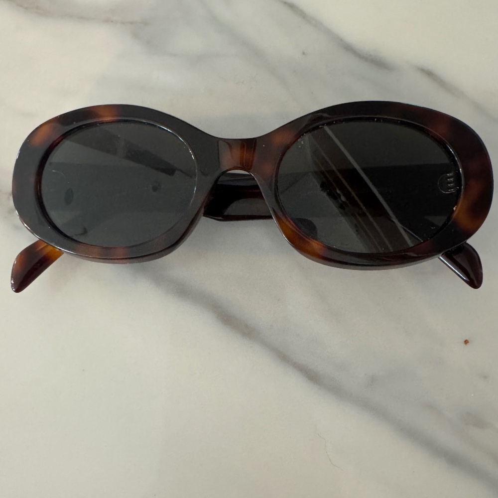 Celine like round tortoise shell sunglasses